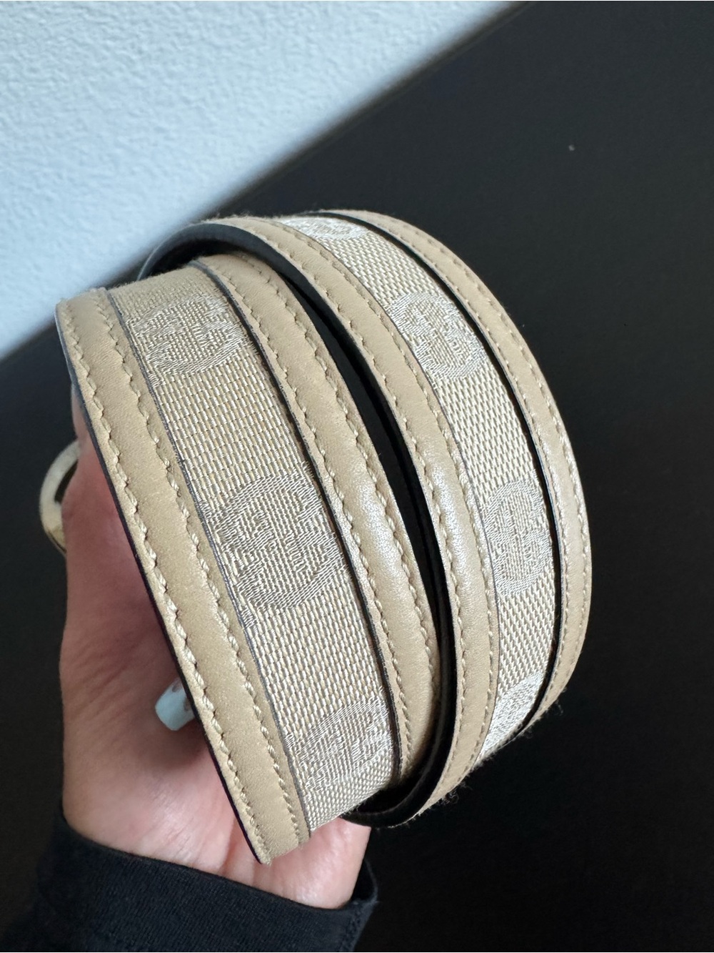 Authentic Gucci Belt - Beige GG Canvas Belt with Silver Hardware - Picture 7 of 7
